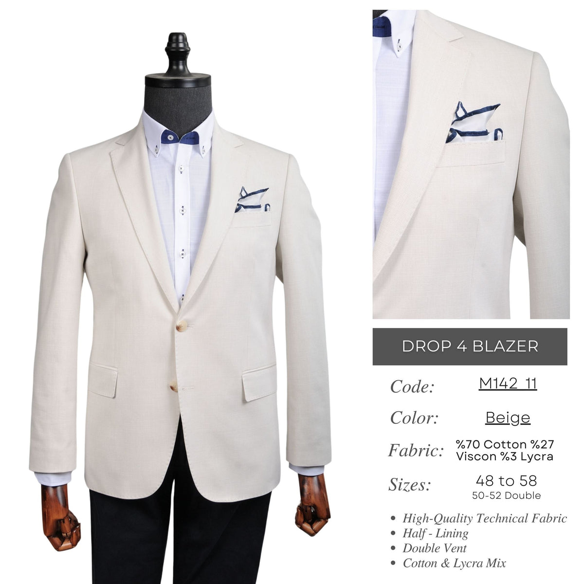 Beige Drop 4 Blazer M142_11