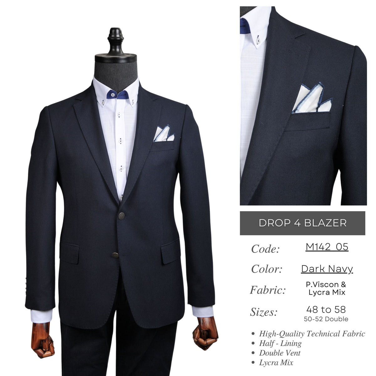Dark Navy Drop 4 Blazer M142_05