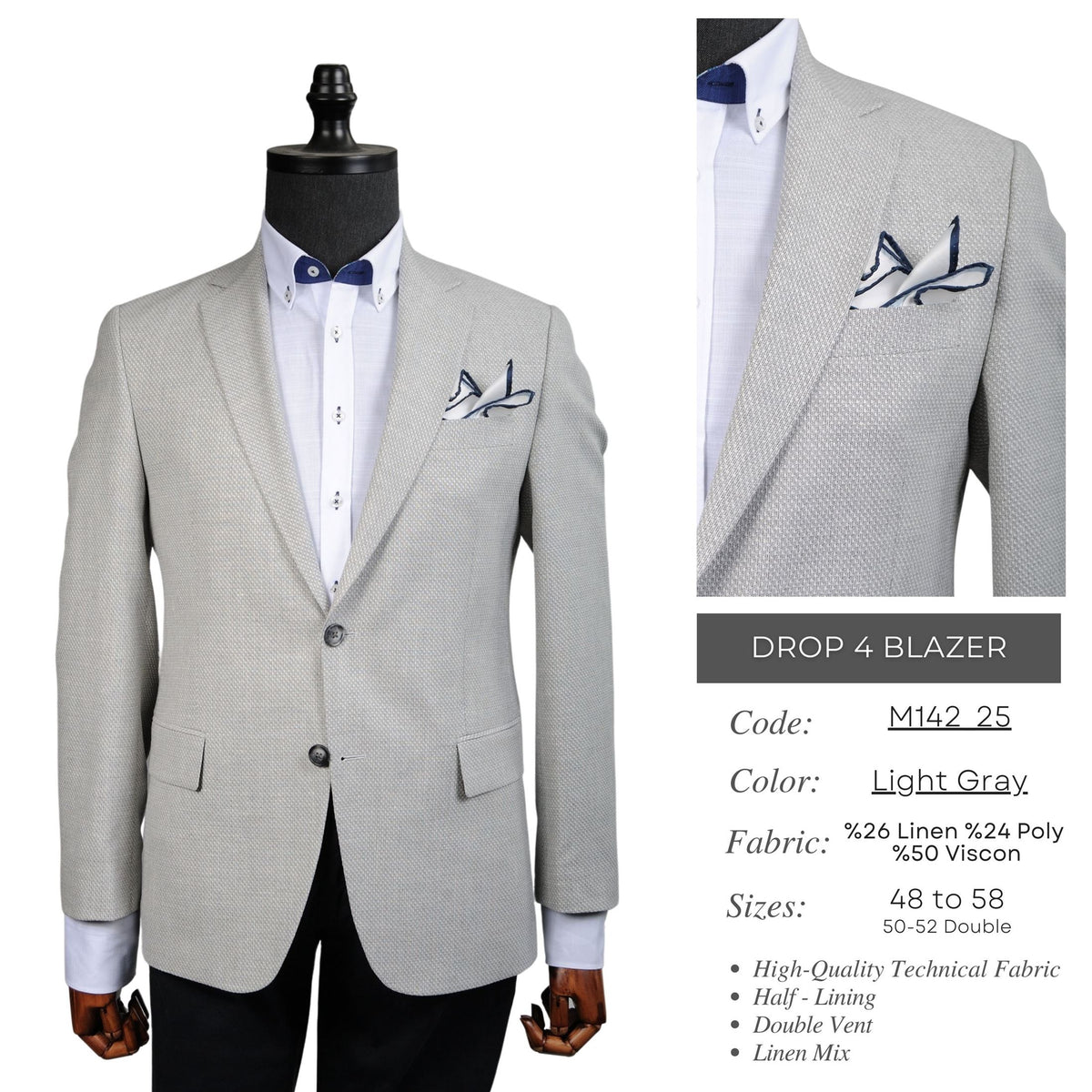 Light Gray Drop 4 Blazer M142_25