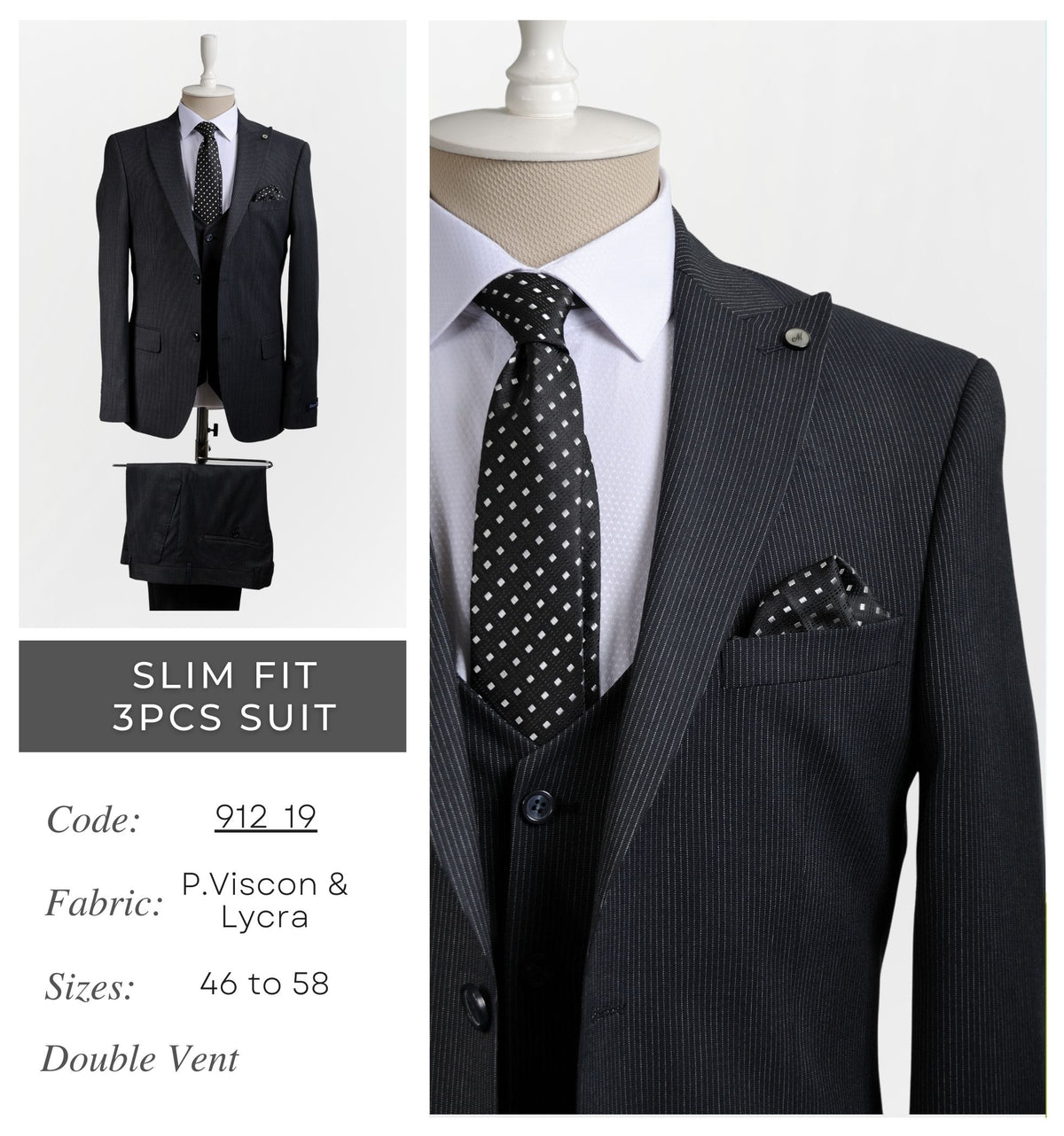 Slim Fit 3 - Piece Suit 912_19