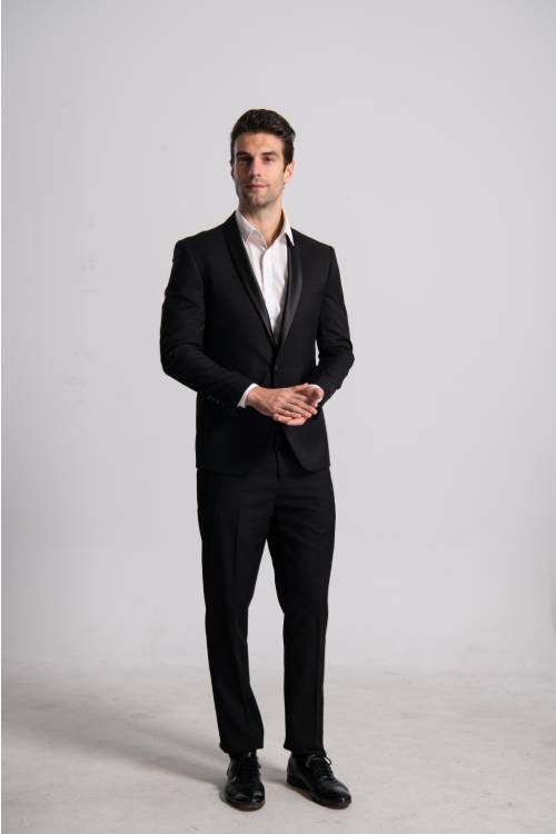 Men's Black Tuxedo Suit Slim Fit Blazer and Pants